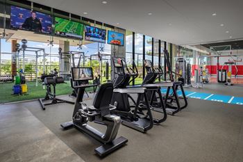 Fitness center with cardio and strength-training equipment